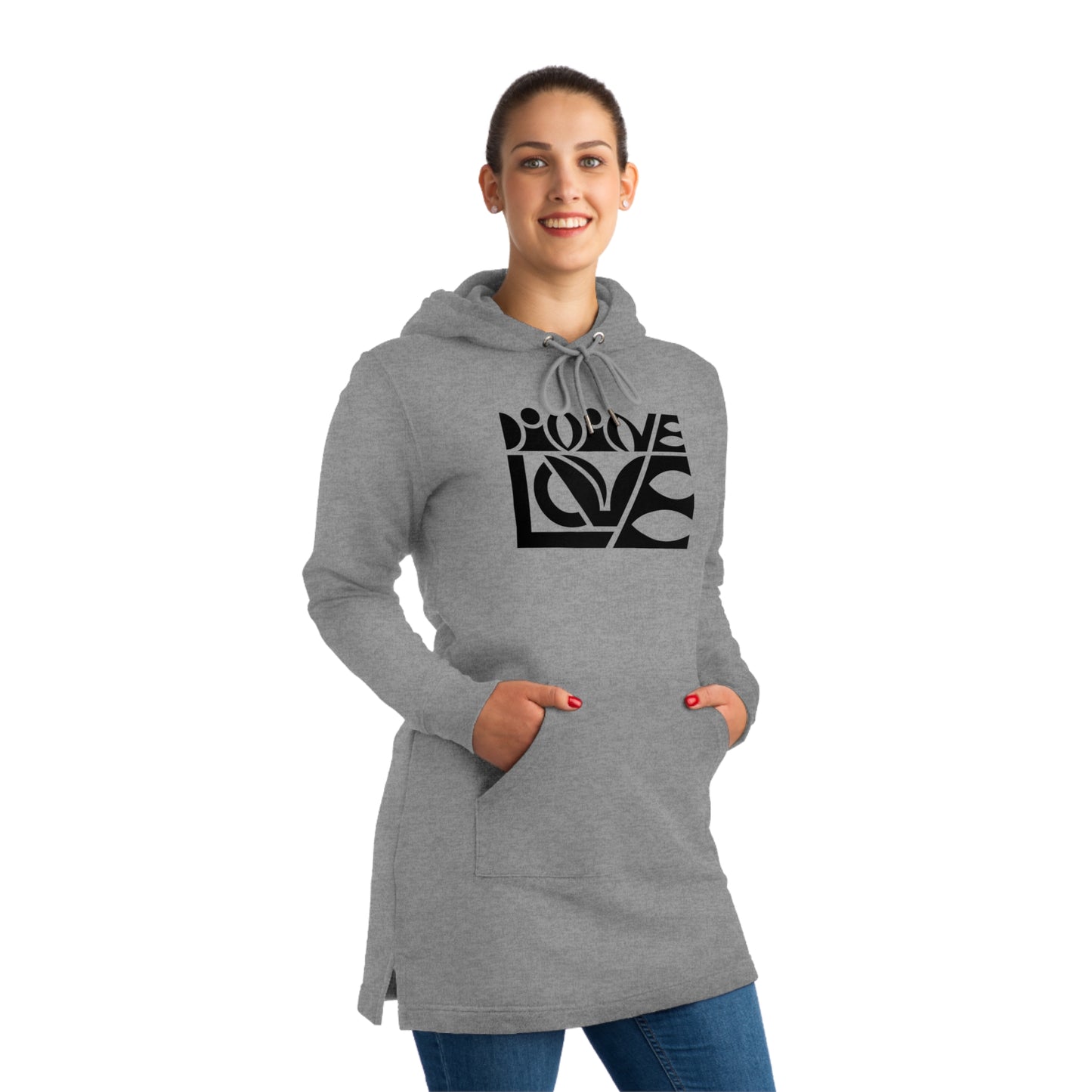 Women's Streeter 85% Organic Cotton Hoodie Dress (Divine Love)