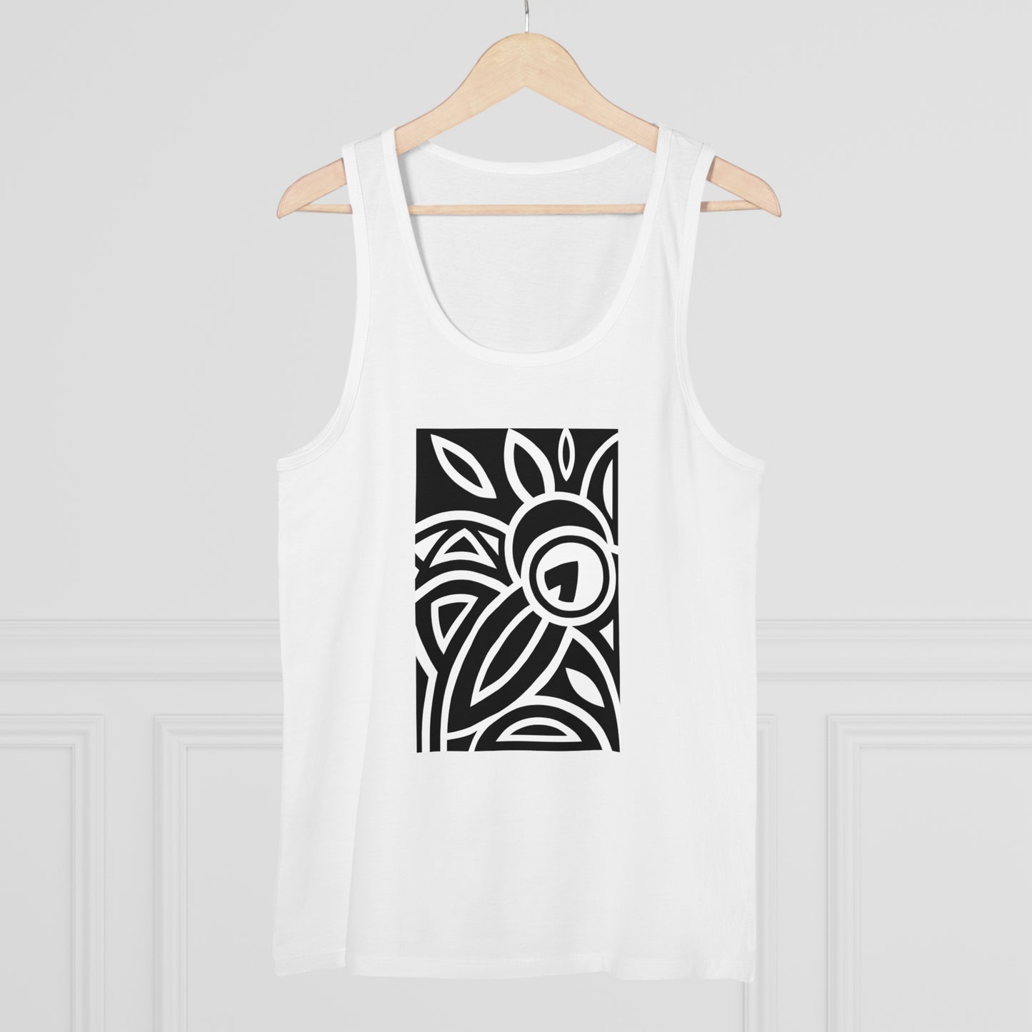 Men's Specter 100% Organic Cotton White Tank Top (Design 23)