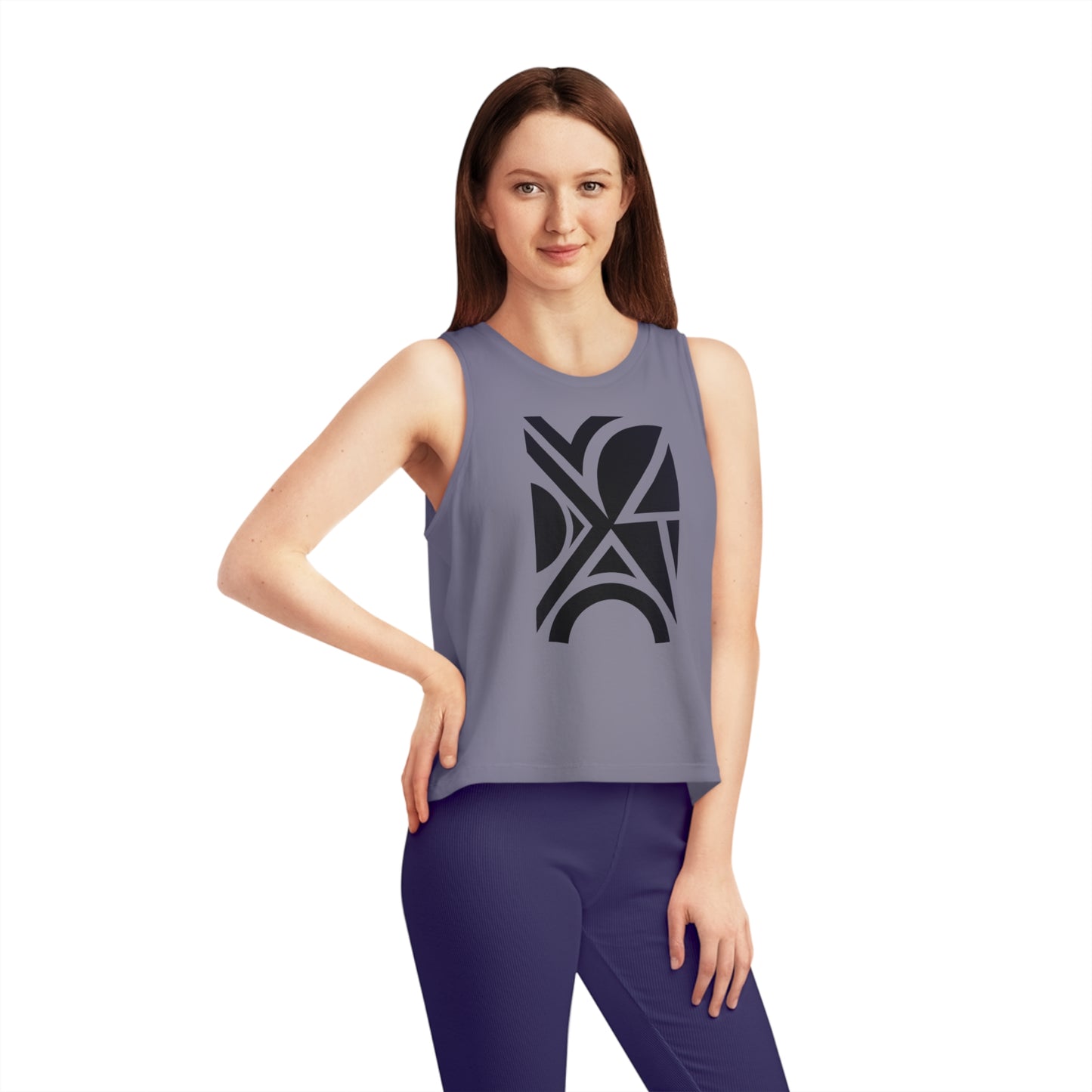 Women's Dancer 100% Organic Cotton Cropped Tank Top (Design 5)