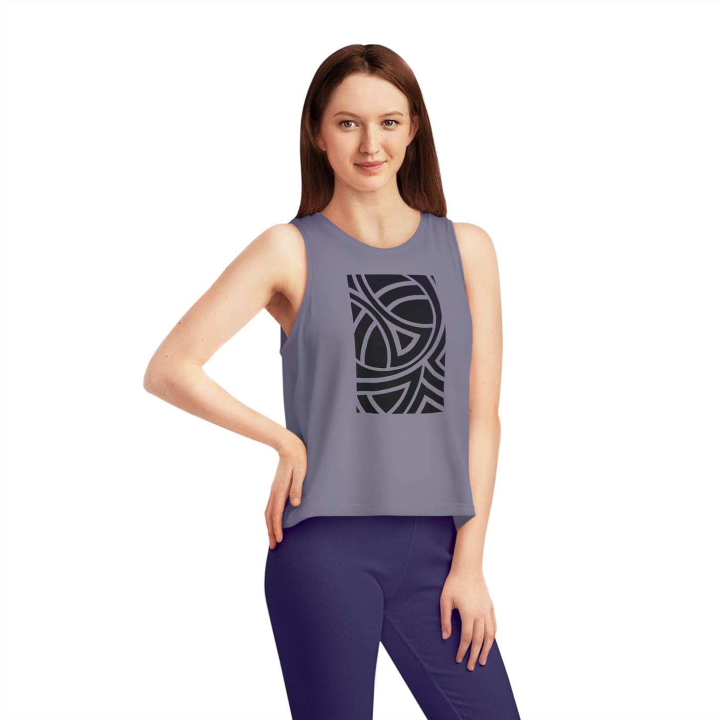 Women's Dancer 100% Organic Cotton Cropped Tank Top (Design 4)