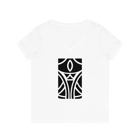 Women's Evoker 100% Organic Cotton V-Neck T-Shirt (Design 12)