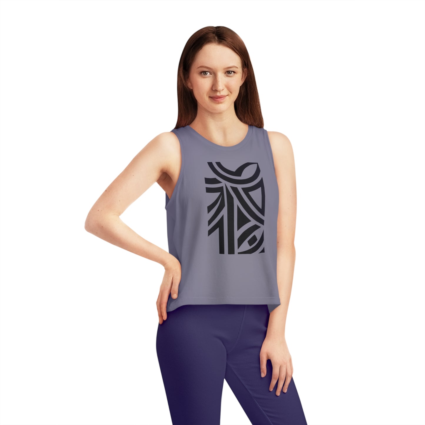 Women's Dancer 100% Organic Cotton Cropped Tank Top (Design 26)