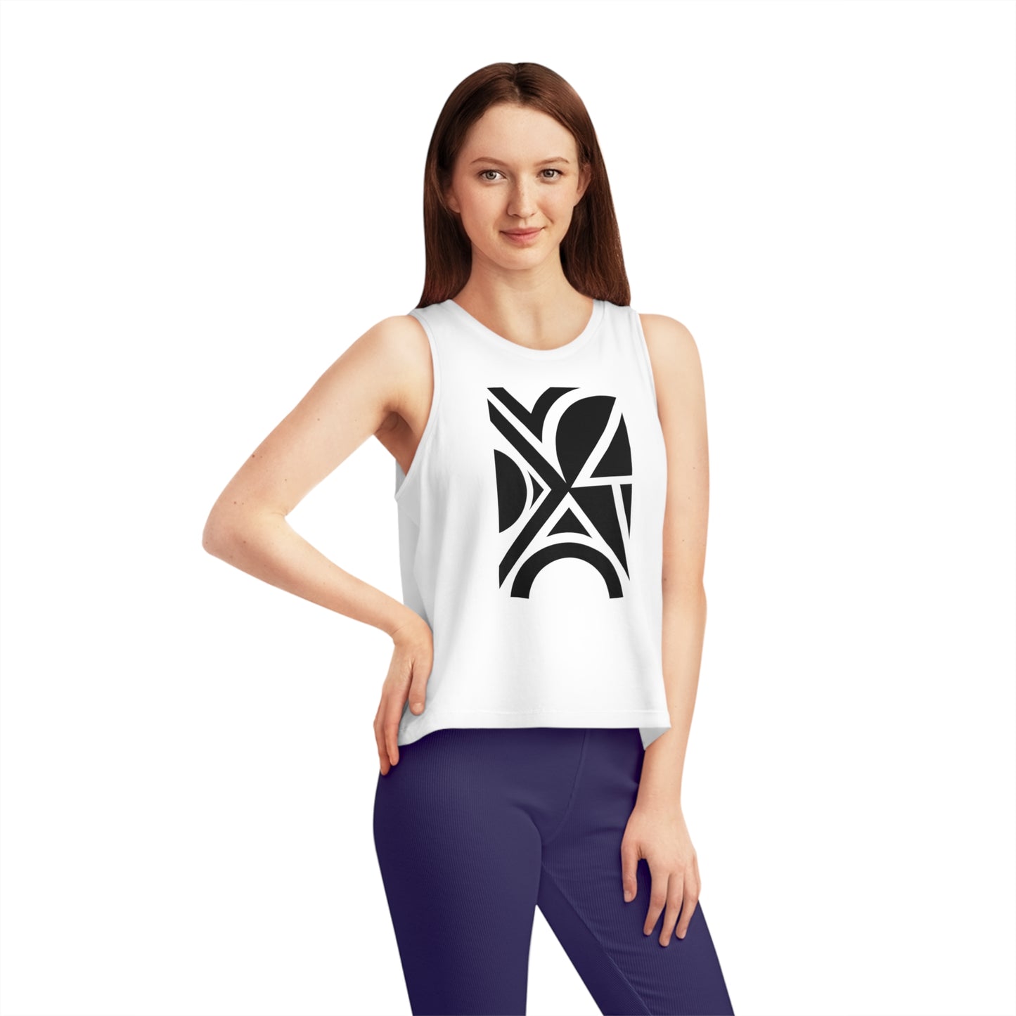 Women's Dancer 100% Organic Cotton Cropped Tank Top (Design 5)