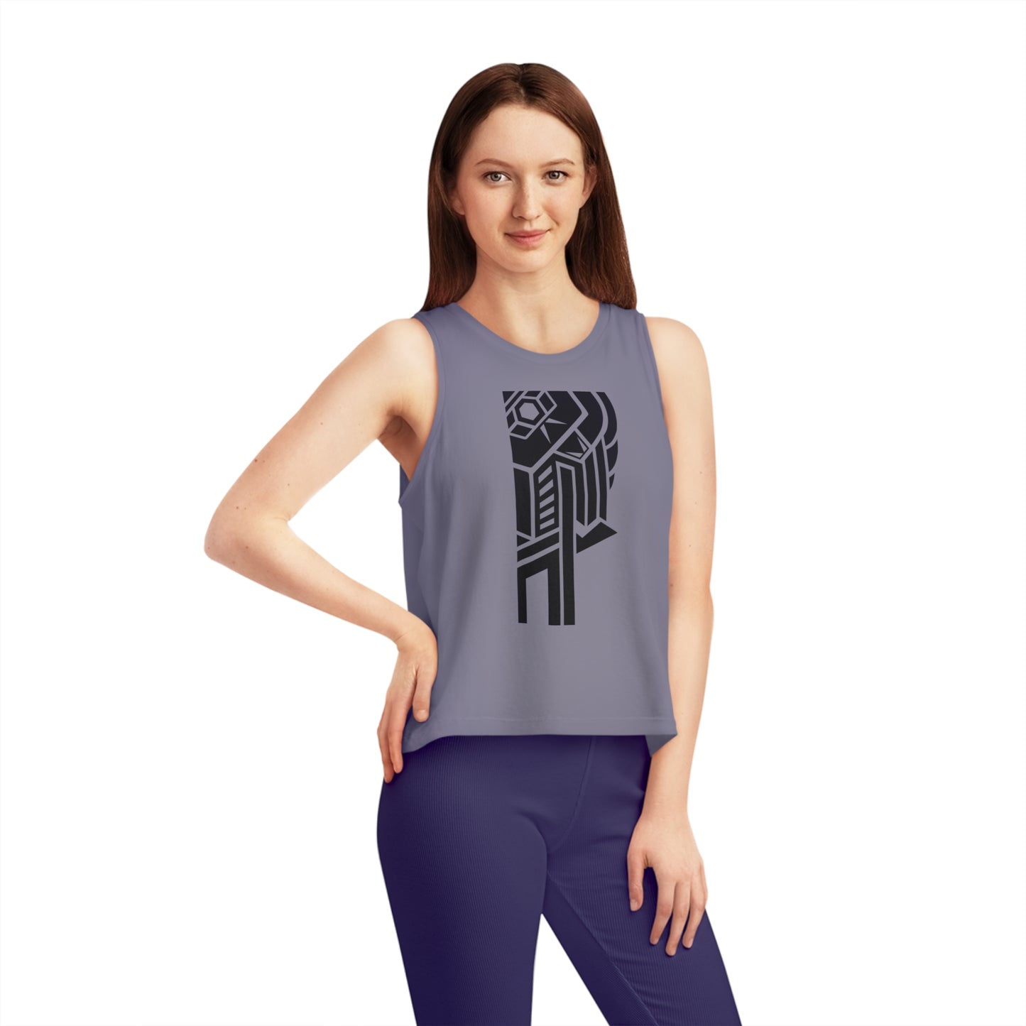 Women's Dancer 100% Organic Cotton Cropped Tank Top (Design 28)