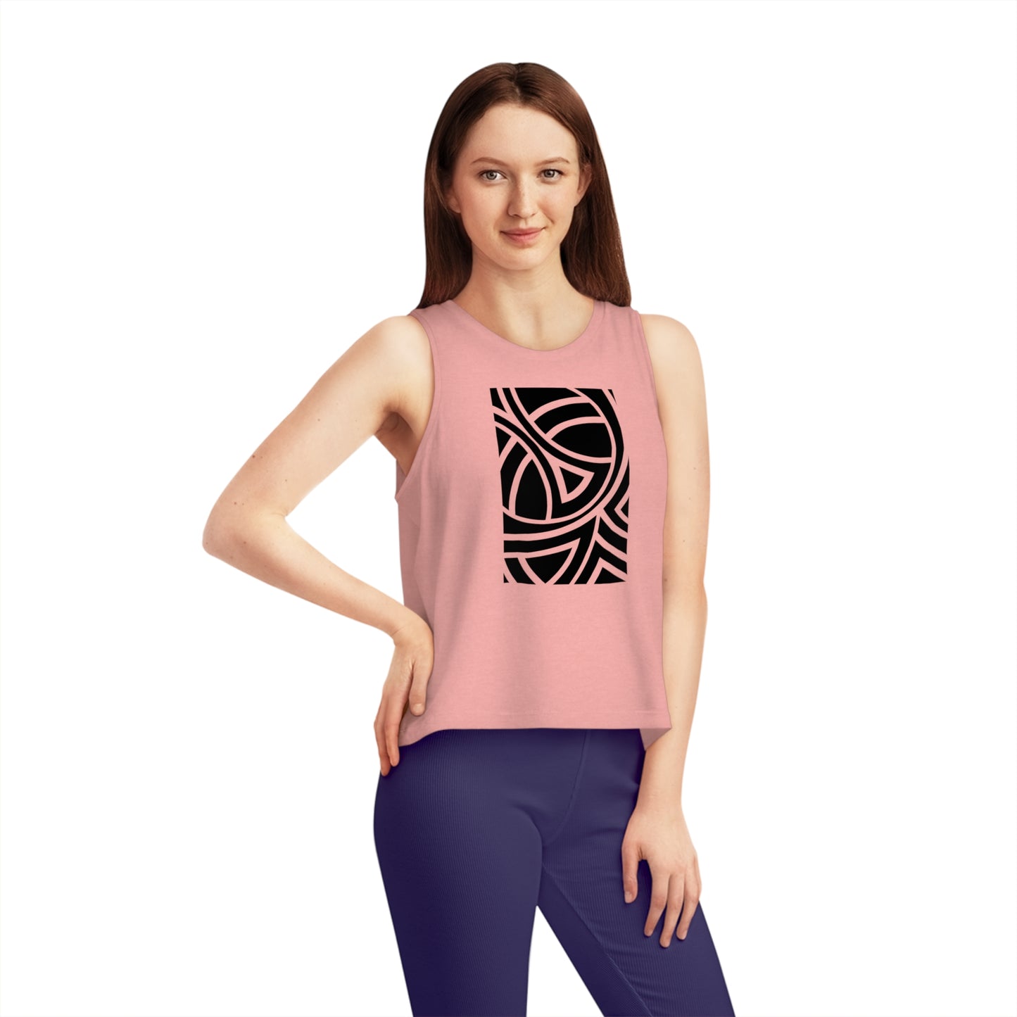 Women's Dancer 100% Organic Cotton Cropped Tank Top (Design 4)