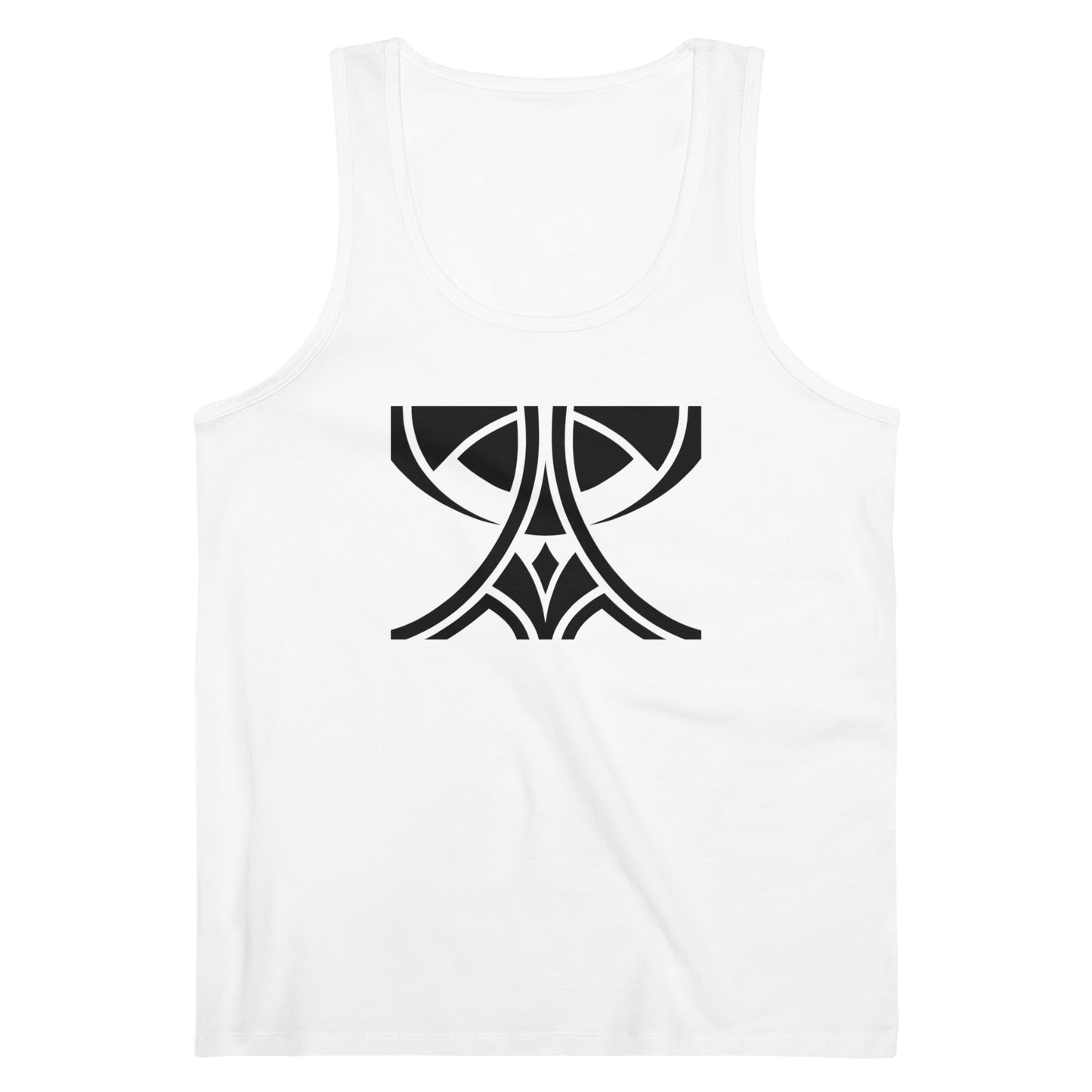 Men's Specter 100% Organic Cotton White Tank Top (Design 11)