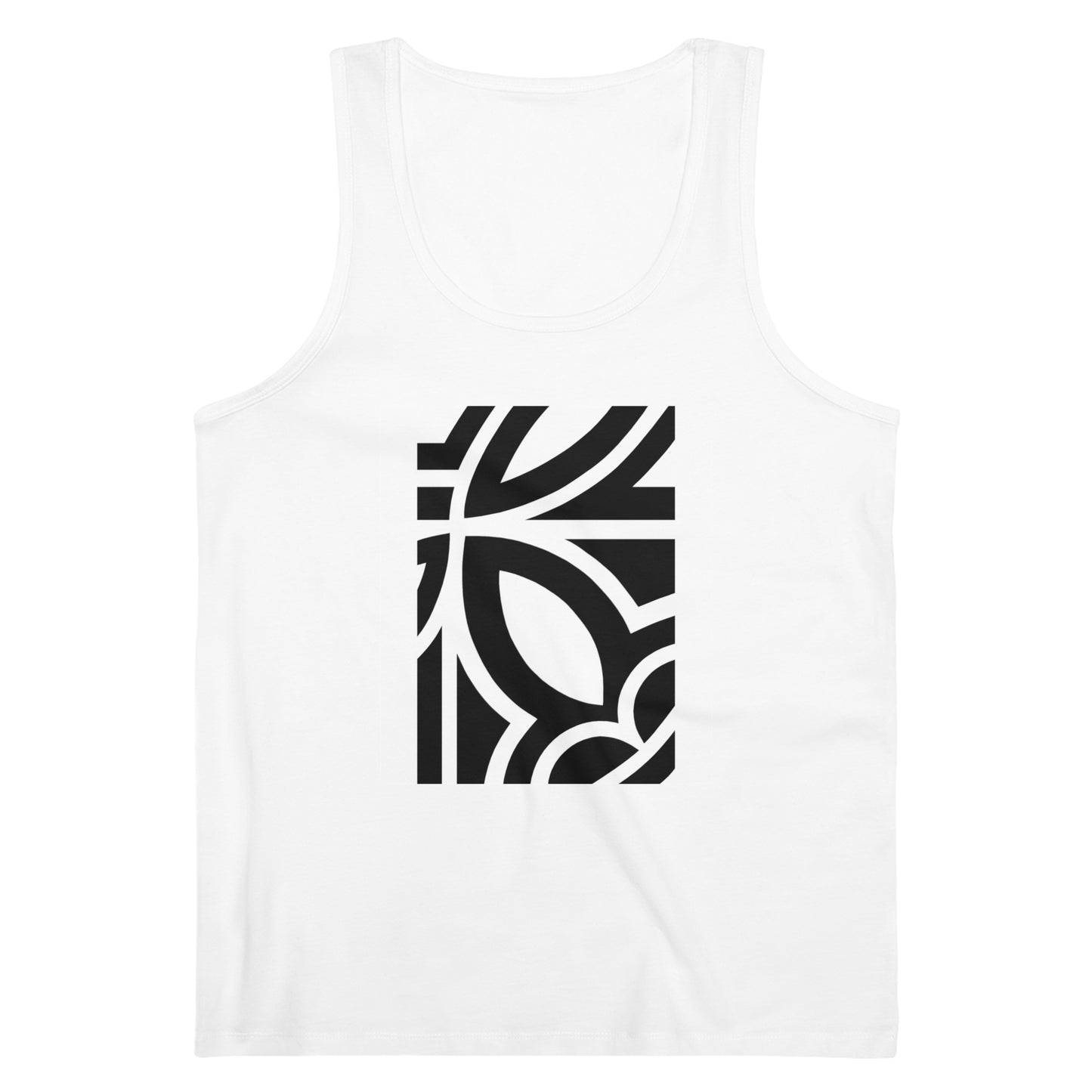 Men's Specter 100% Organic Cotton White Tank Top (Design 24)