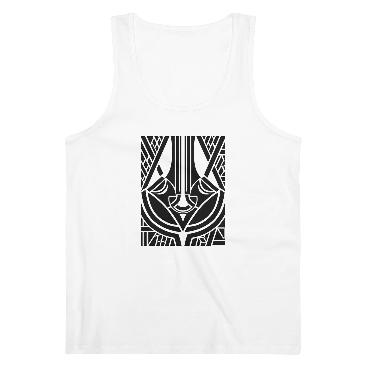 Men's Specter 100% Organic Cotton White Tank Top (Design 25)