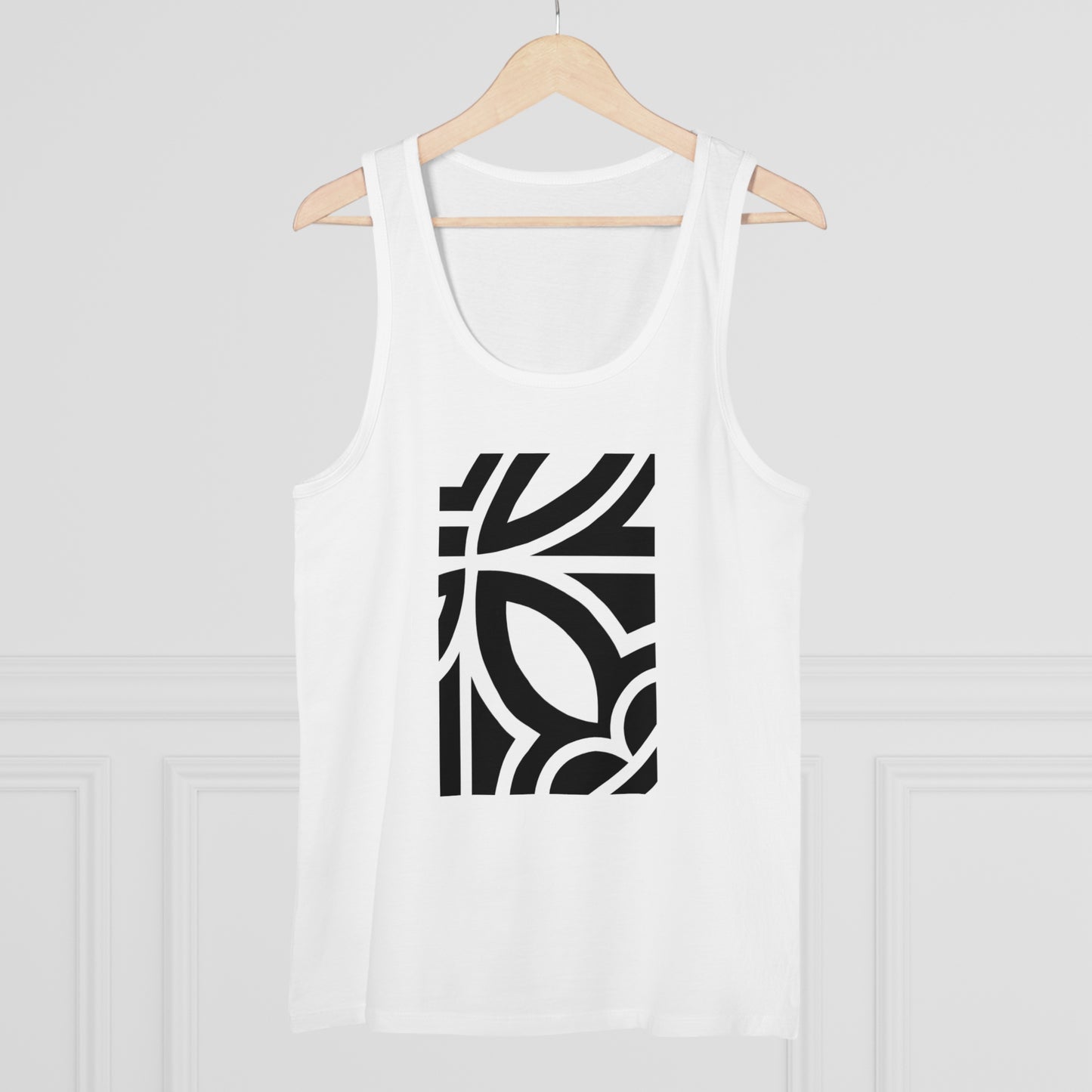 Men's Specter 100% Organic Cotton White Tank Top (Design 24)