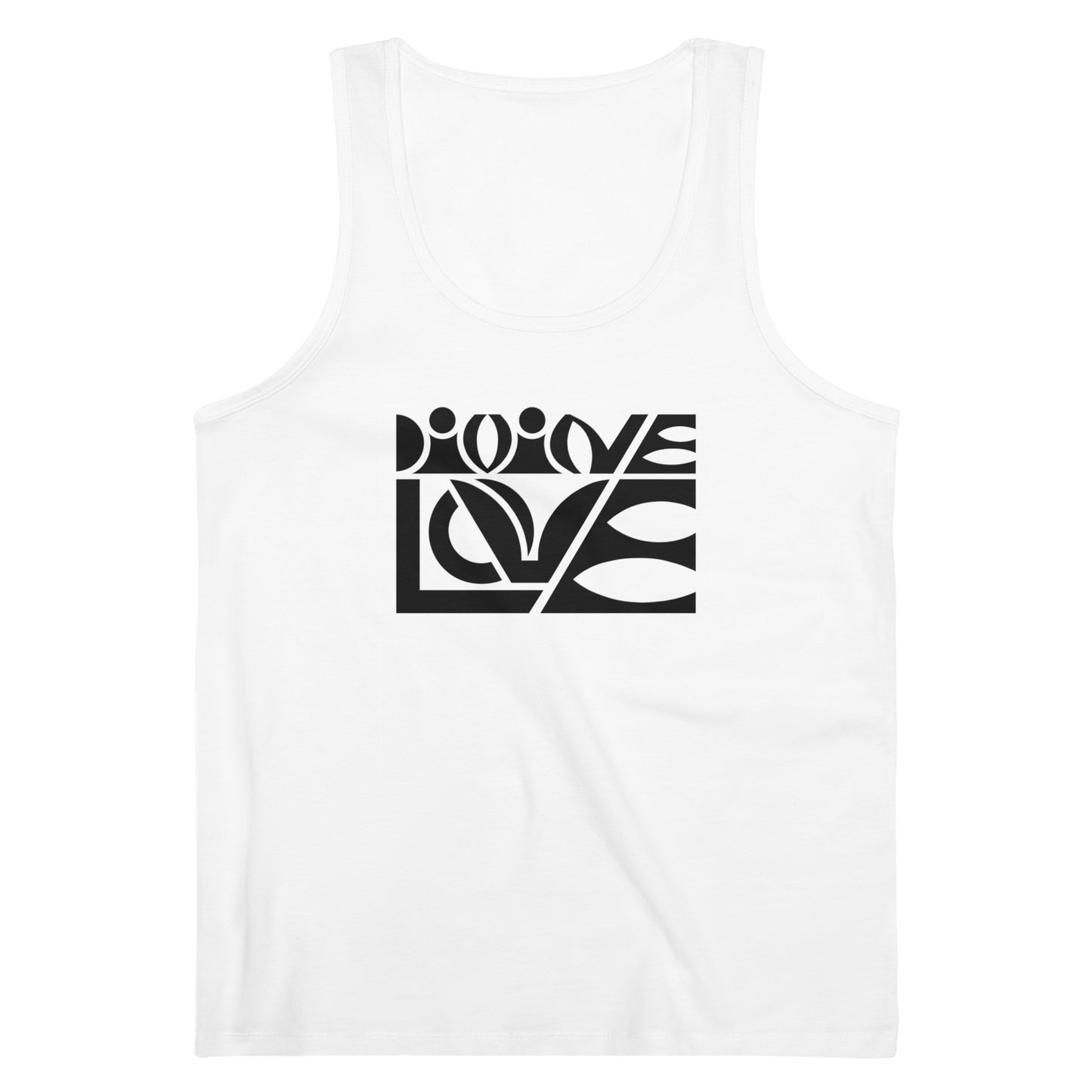 Men's Specter 100% Organic Cotton White Tank Top (Divine Love)