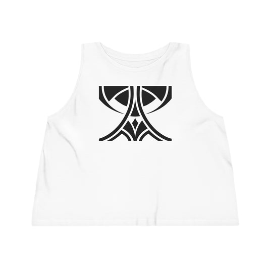 Women's Dancer 100% Organic Cotton Cropped Tank Top (Design 11)