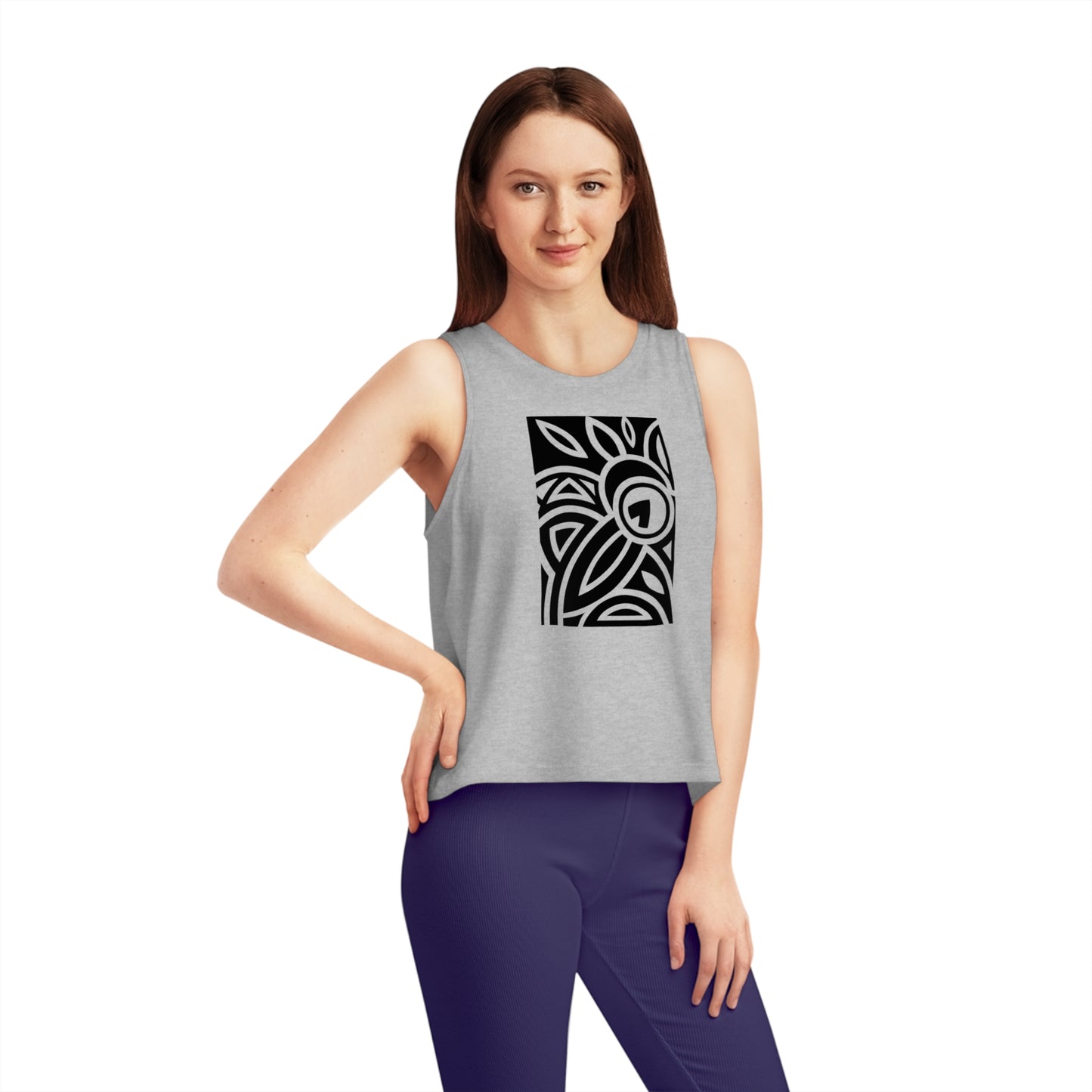 Women's Dancer 100% Organic Cotton Cropped Tank Top (Design 23)