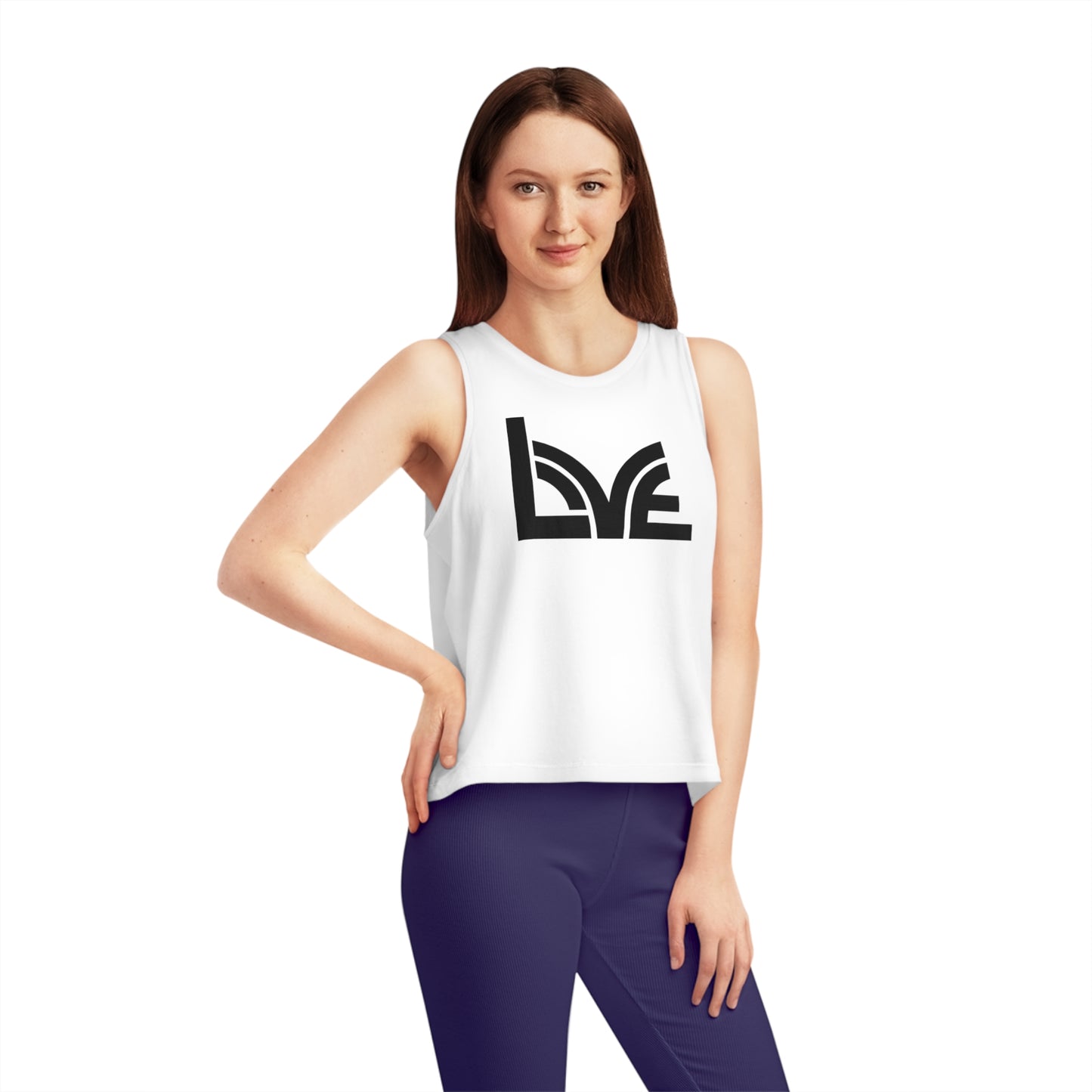 Women's Dancer 100% Organic Cotton Cropped Tank Top (Love)