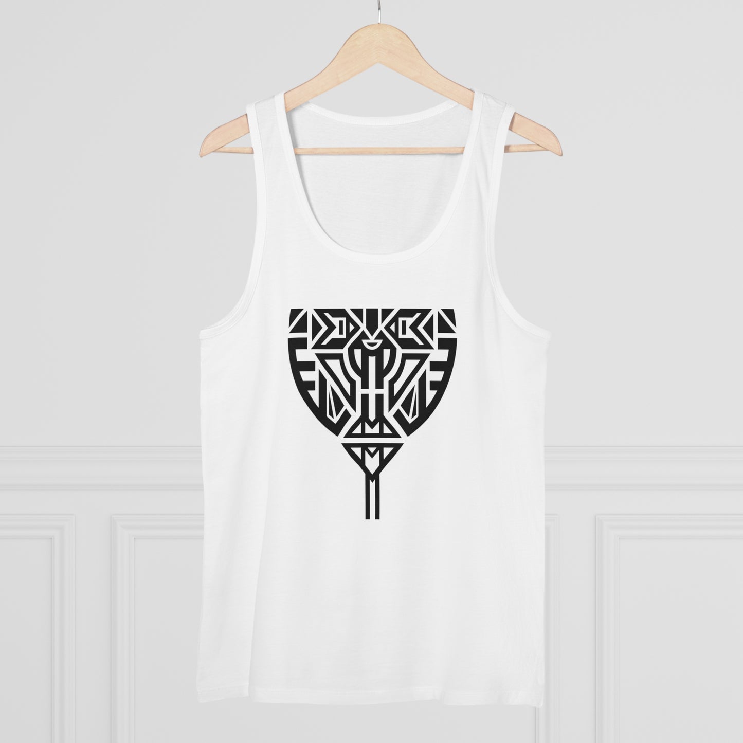 Men's Specter 100% Organic Cotton White Tank Top (Design 10)