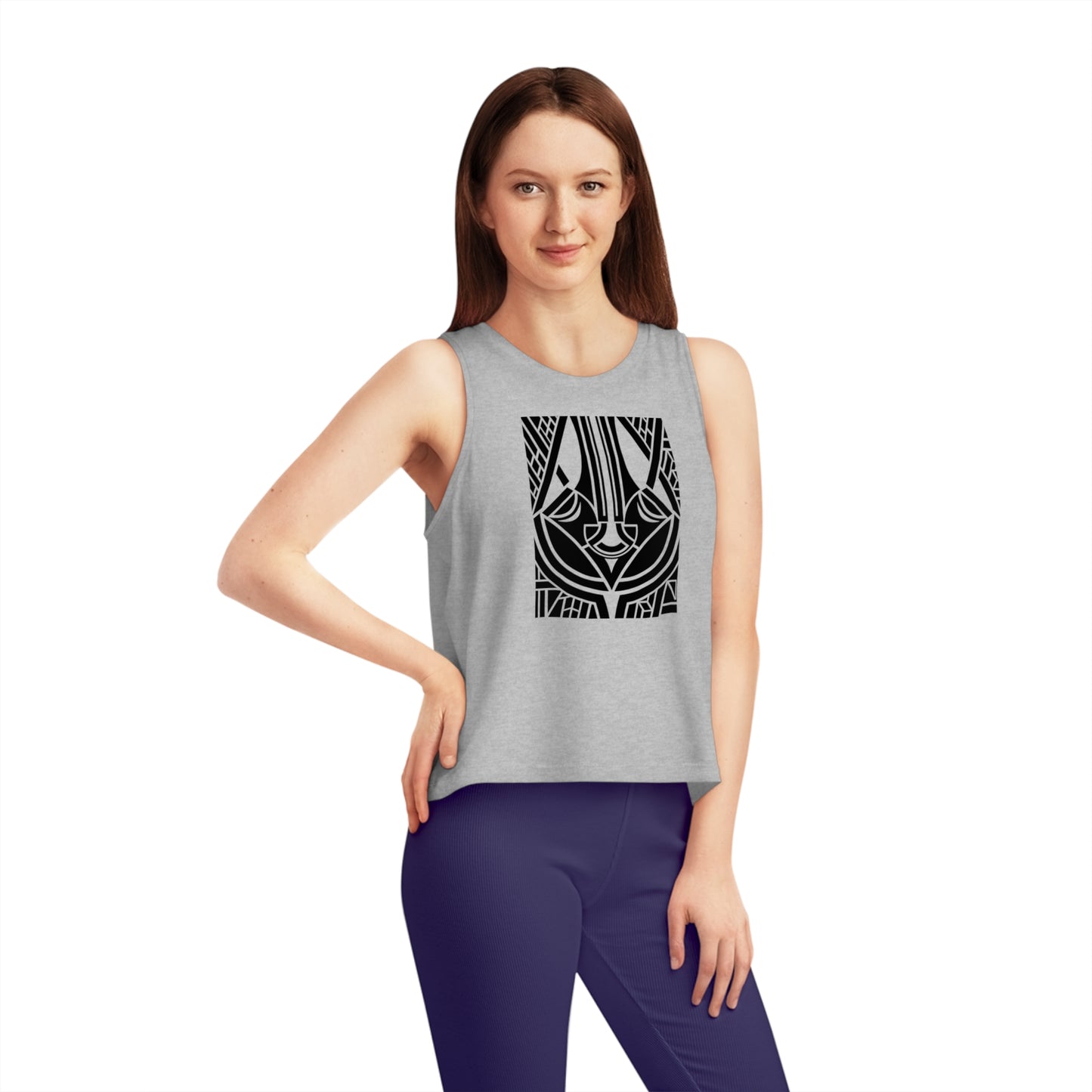 Women's Dancer 100% Organic Cotton Cropped Tank Top (Design 25)