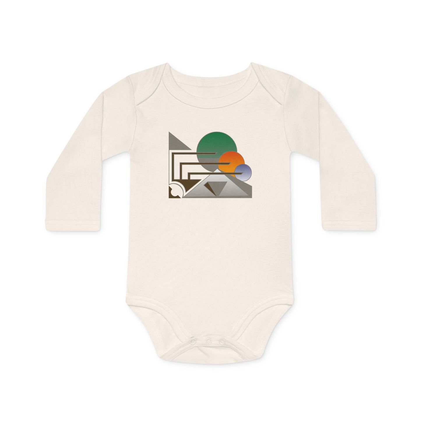 100% Organic Cotton Long-Sleeve Baby Bodysuit (Design 13)