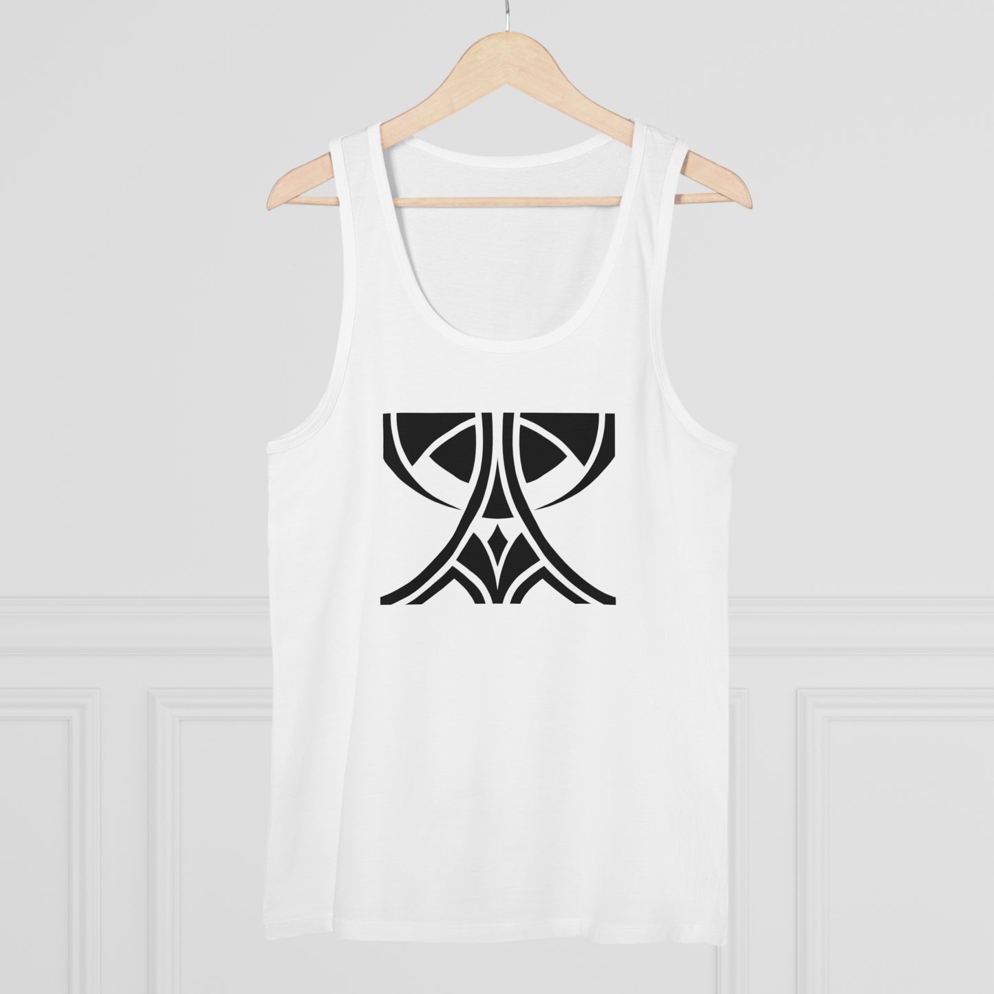 Men's Specter 100% Organic Cotton White Tank Top (Design 11)