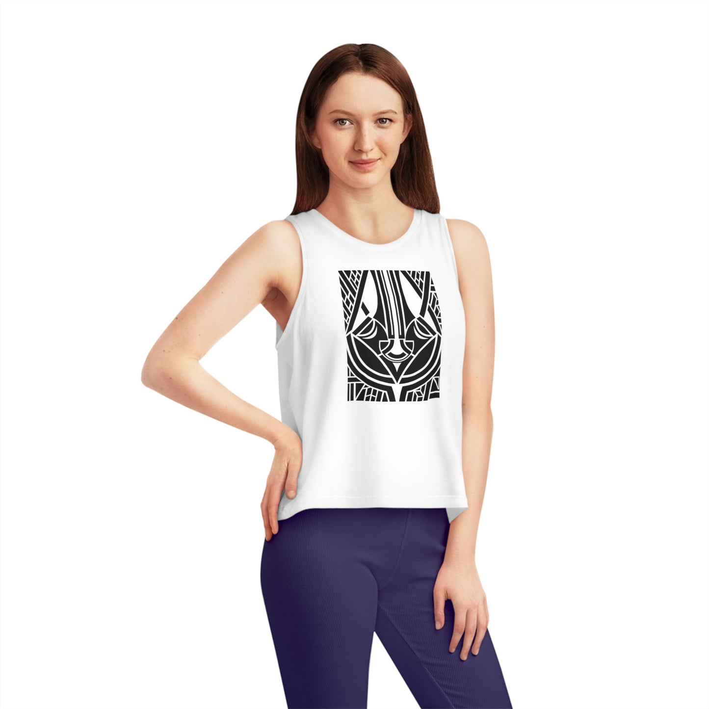 Women's Dancer 100% Organic Cotton Cropped Tank Top (Design 25)