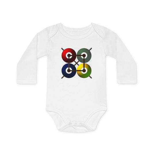 100% Organic Cotton Long-Sleeve Baby Bodysuit (Design 16)