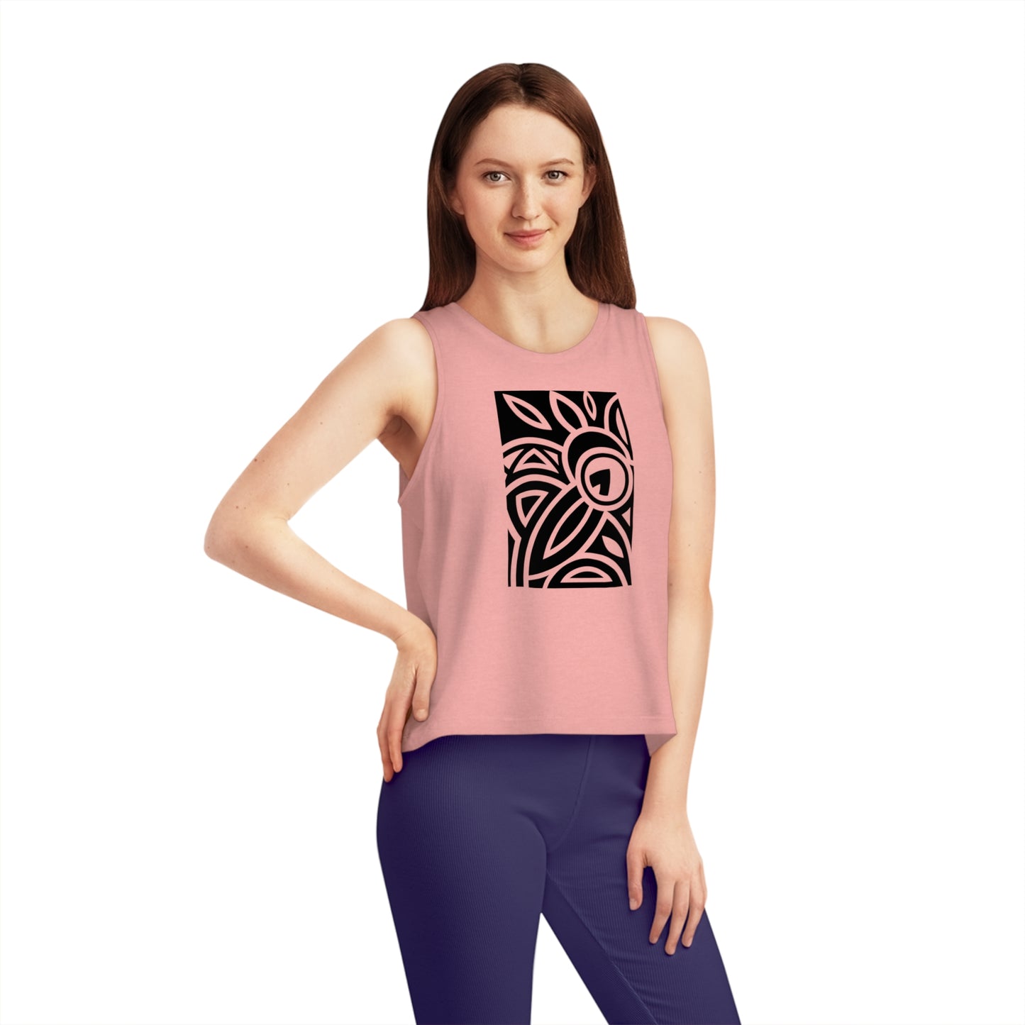 Women's Dancer 100% Organic Cotton Cropped Tank Top (Design 23)