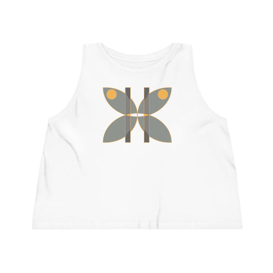 Women's Dancer 100% Organic Cotton Cropped Tank Top (Design 14)