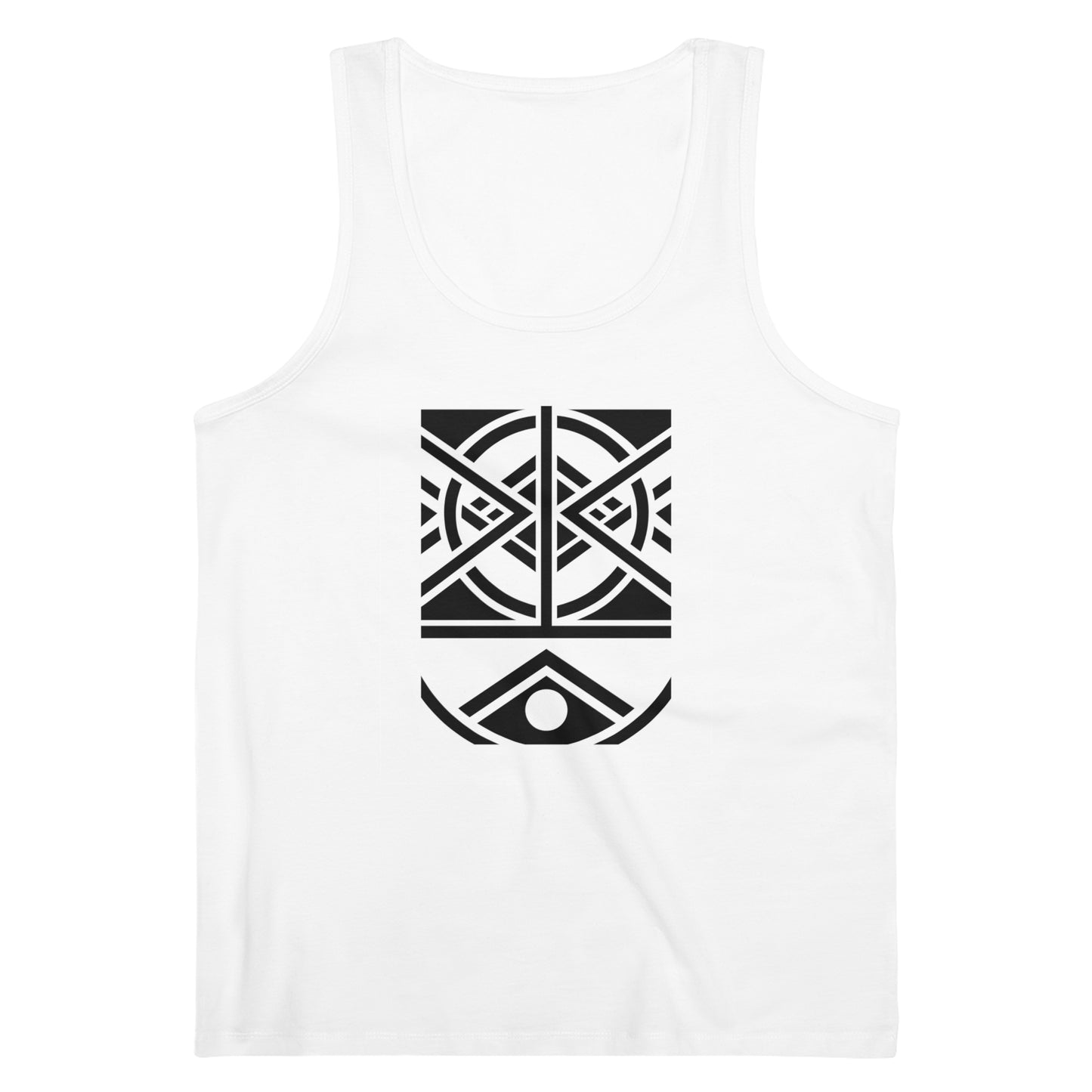 Men's Specter 100% Organic Cotton White Tank Top (Design 1)