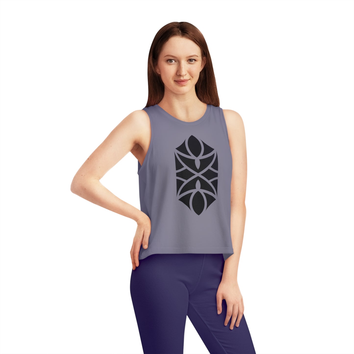 Women's Dancer 100% Organic Cotton Cropped Tank Top (Design 18)