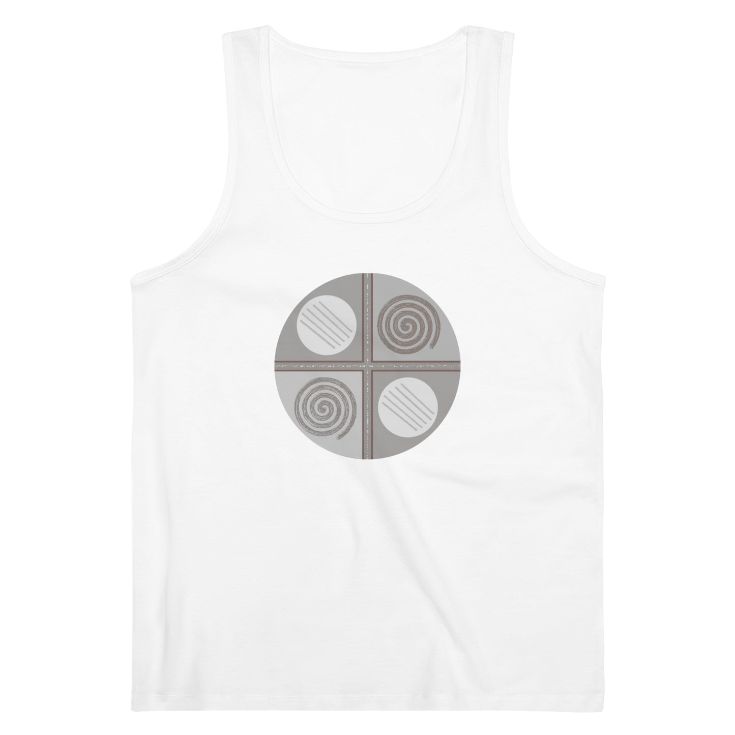 Men's Specter 100% Organic Cotton White Tank Top (Design 15)