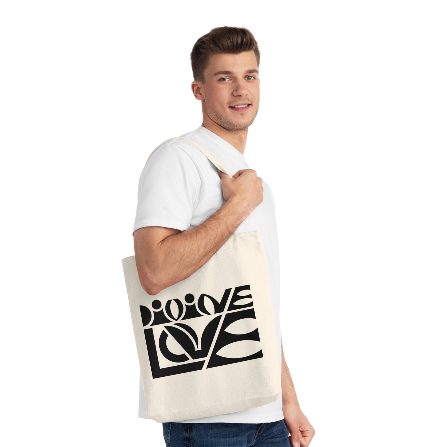 Woven Tote Bag (80% Recycled Cotton and 20% Recycled Polyester) - Divine Love