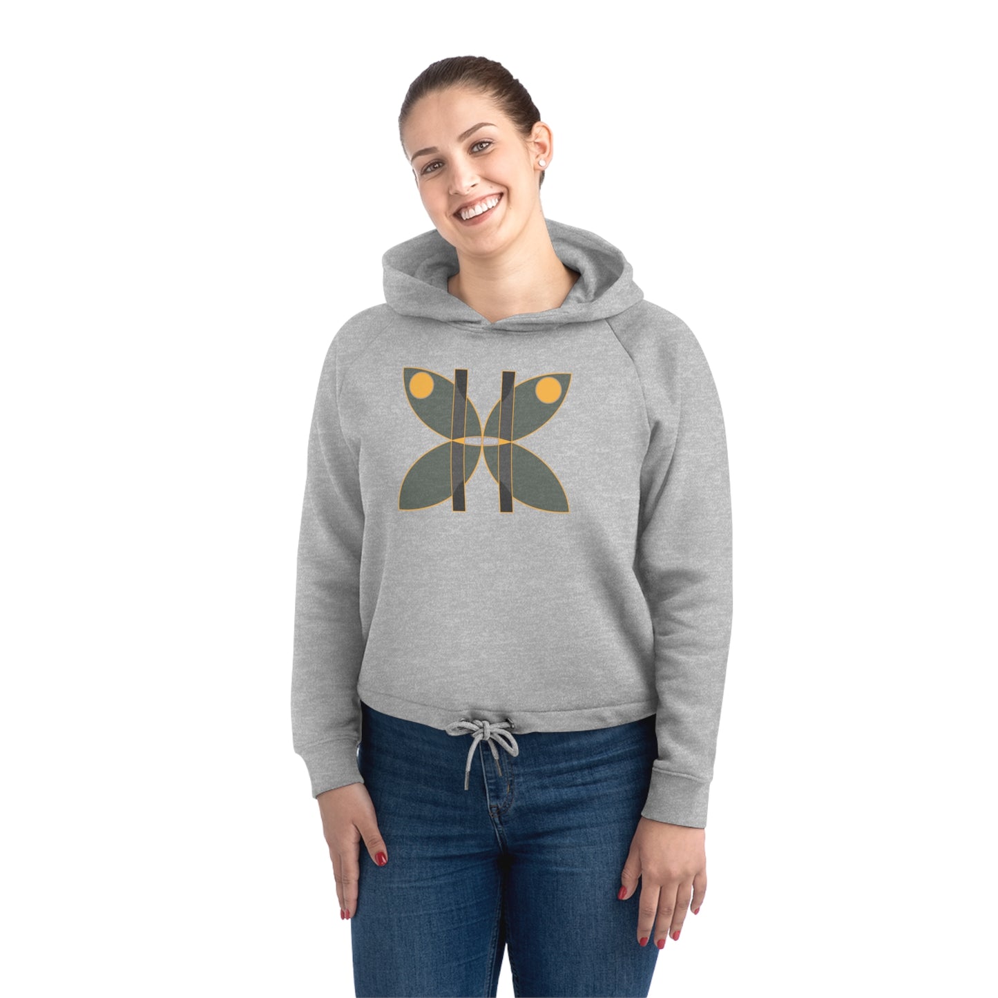 Women's Bower 85% Organic Cotton Cropped Hoodie (Design 14)