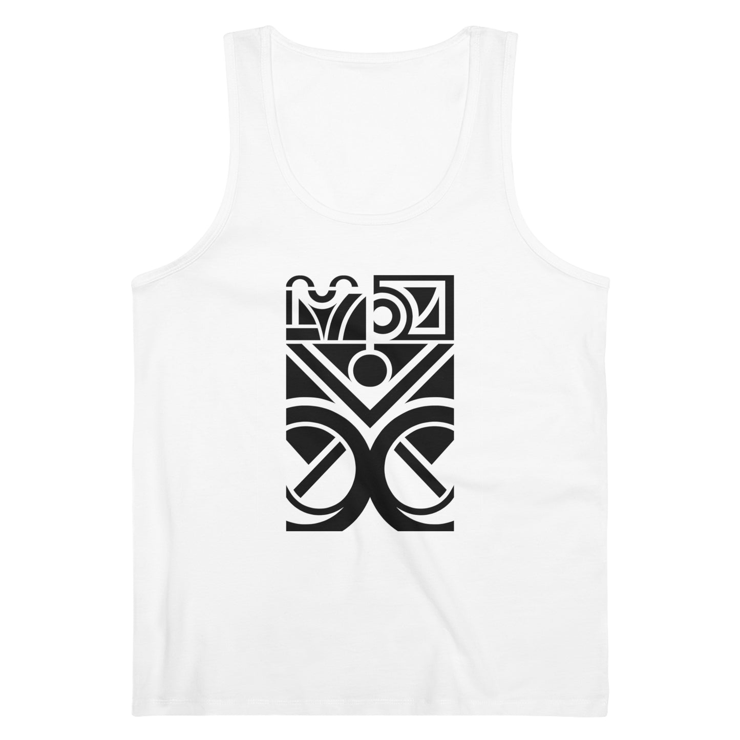 Men's Specter 100% Organic Cotton White Tank Top (Design 27)