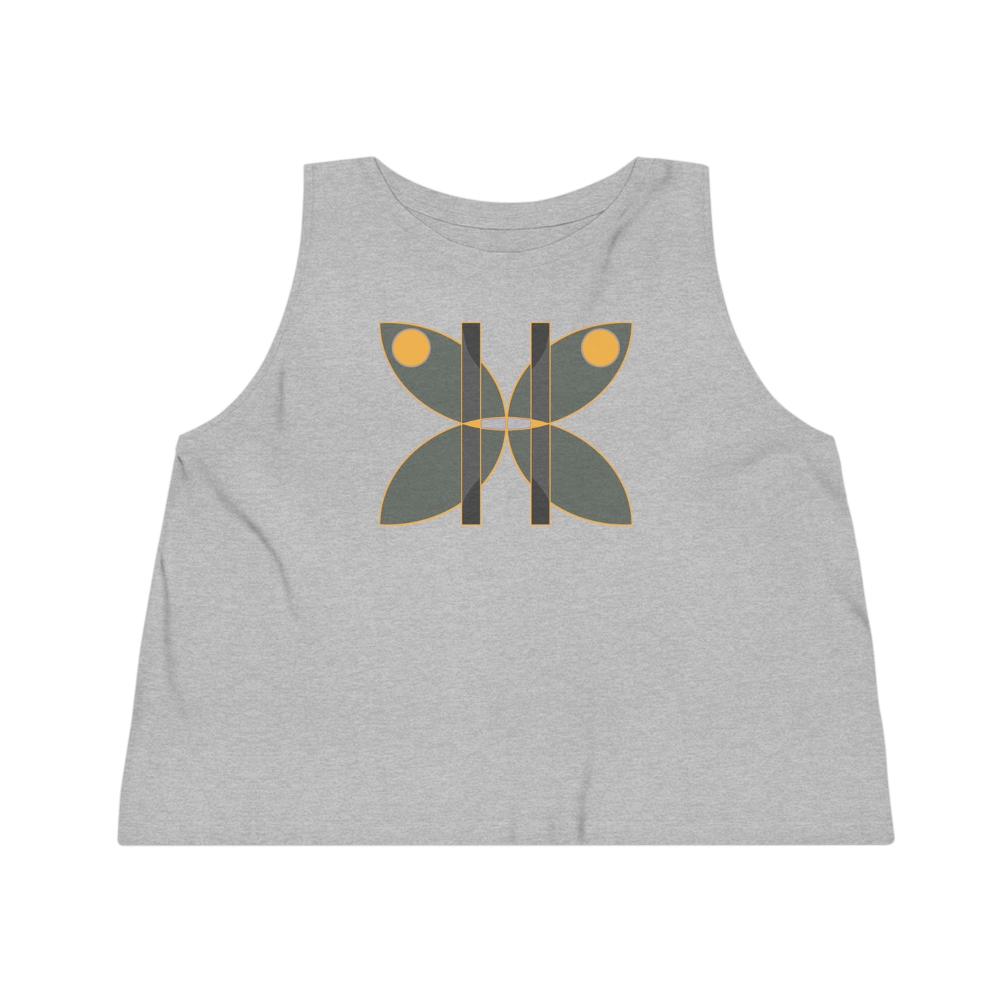 Women's Dancer 100% Organic Cotton Cropped Tank Top (Design 14)