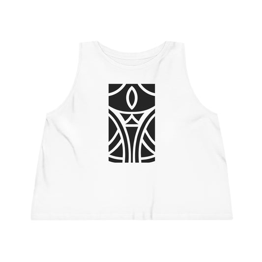 Women's Dancer 100% Organic Cotton Cropped Tank Top (Design 12)