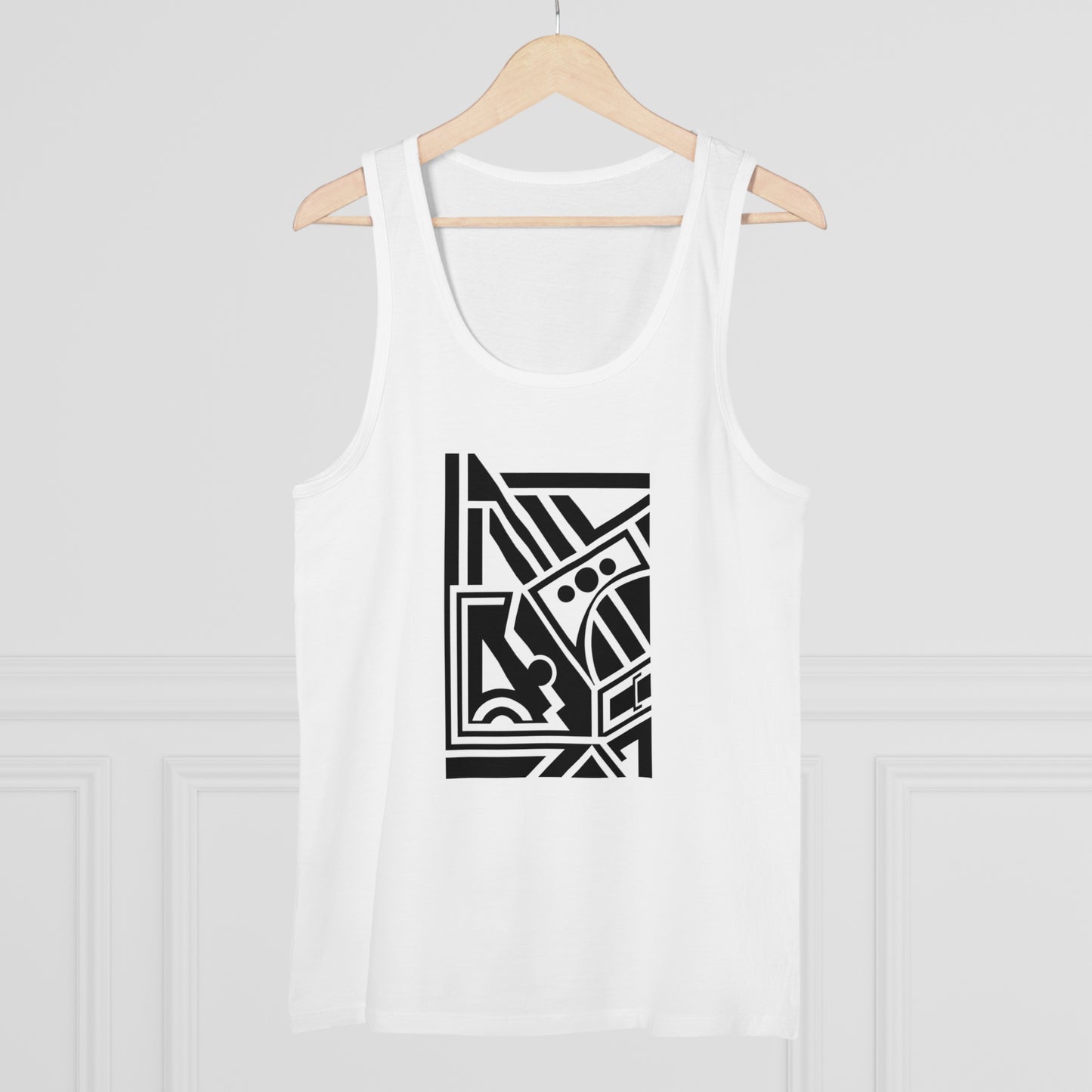 Men's Specter 100% Organic Cotton White Tank Top (Design 2)