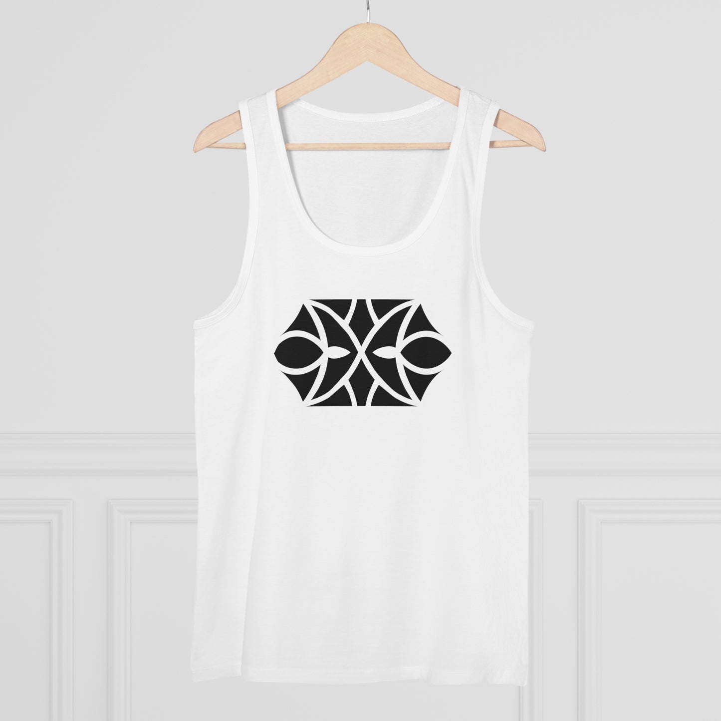 Men's Specter 100% Organic Cotton White Tank Top (Design 18[2])