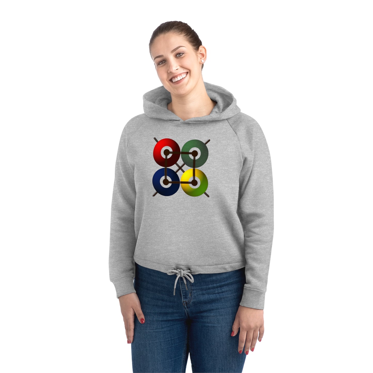 Women's Bower 85% Organic Cotton Cropped Hoodie (Design 16)