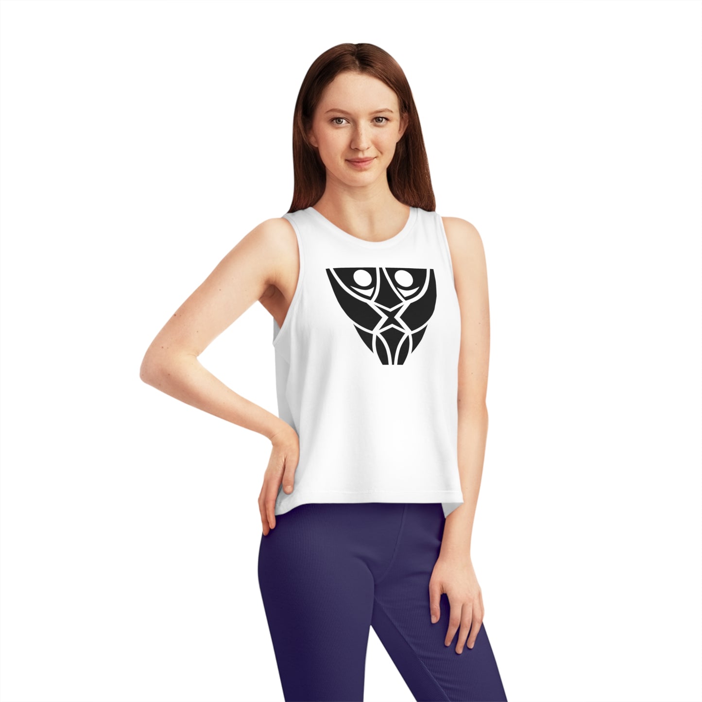 Women's Dancer 100% Organic Cotton Cropped Tank Top (Design 19)