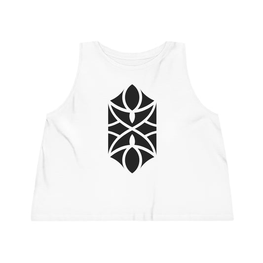 Women's Dancer 100% Organic Cotton Cropped Tank Top (Design 18)