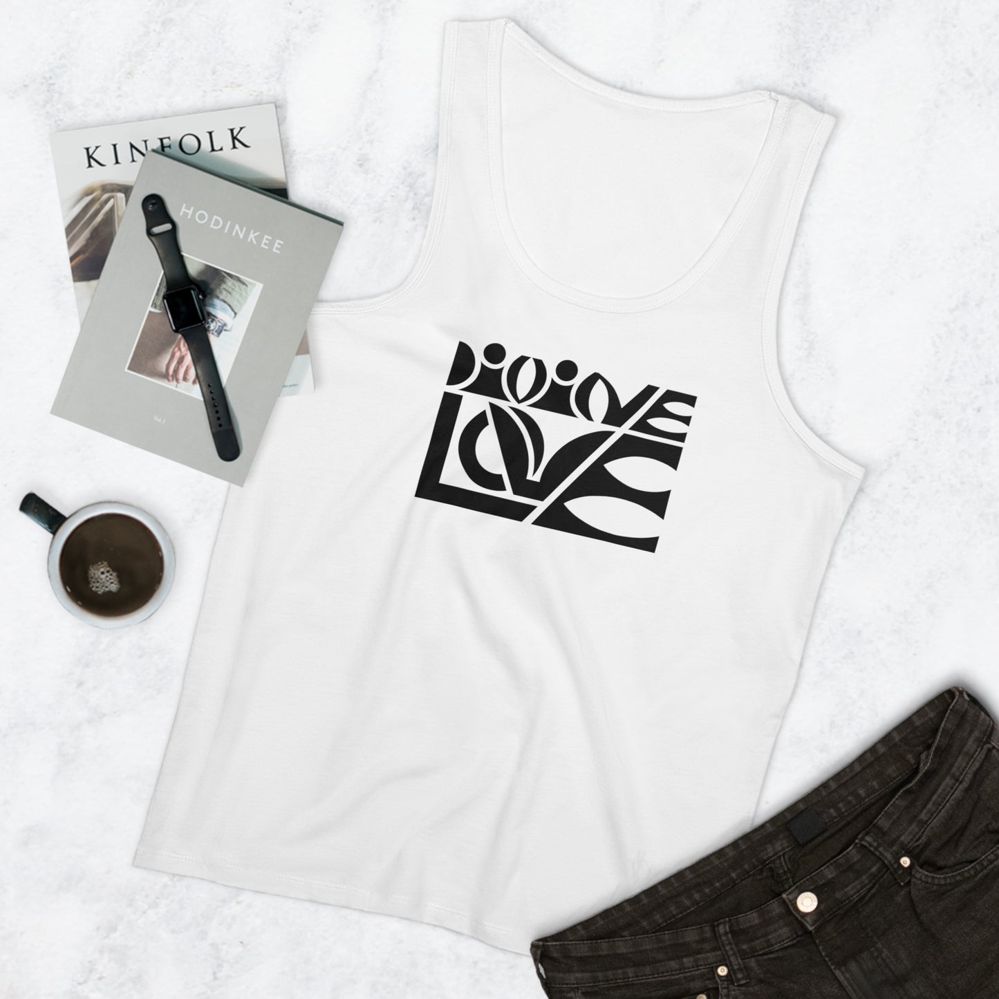 Men's Specter 100% Organic Cotton White Tank Top (Divine Love)