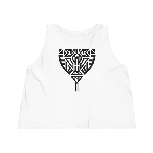 Women's Dancer 100% Organic Cotton Cropped Tank Top (Design 10)