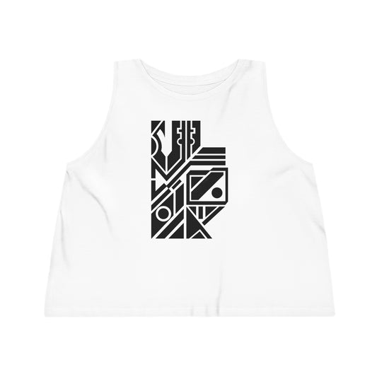 Women's Dancer 100% Organic Cotton Cropped Tank Top (Design 6)