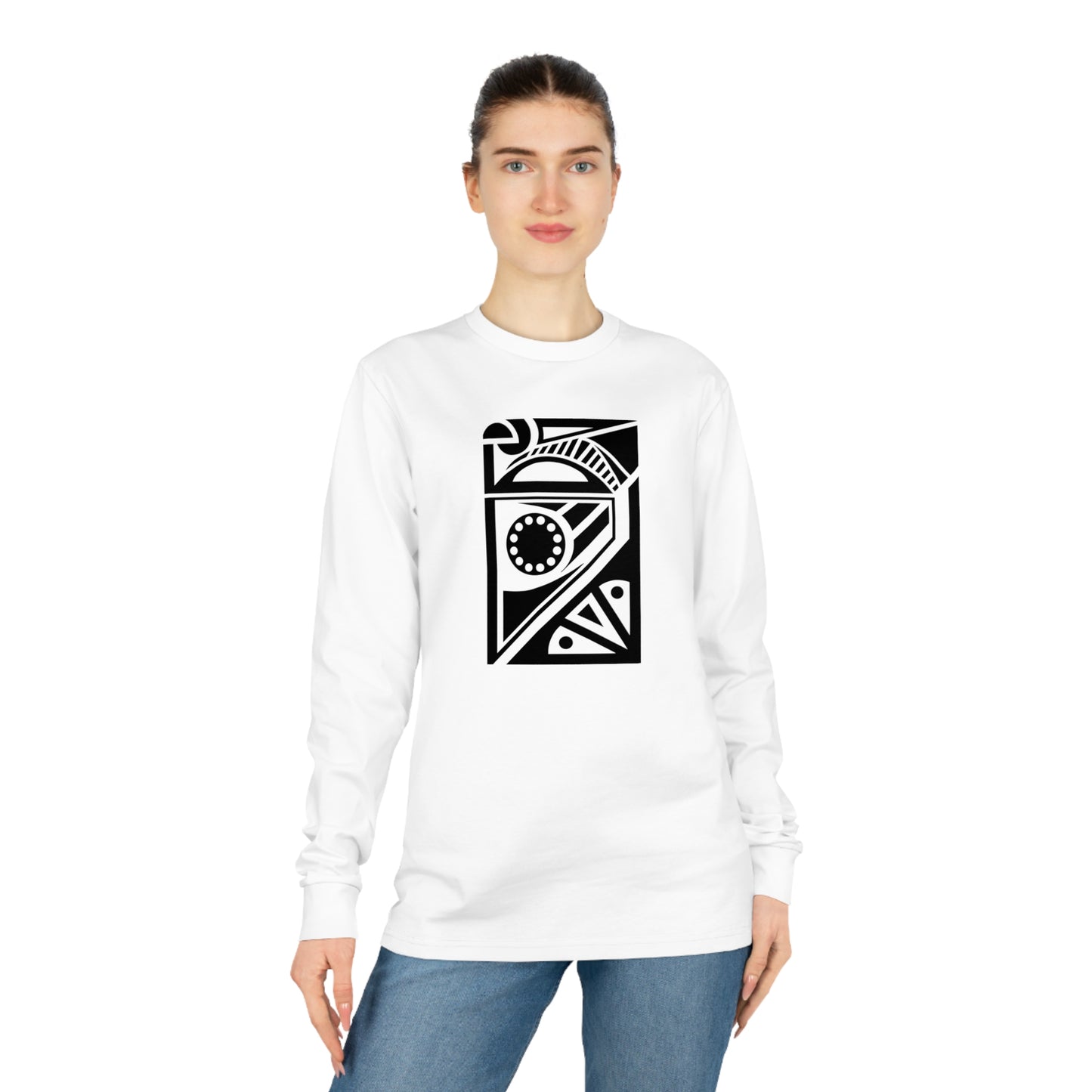 Unisex Shifts Dry 100% Organic Cotton Long Sleeve T-shirt (Design 17)