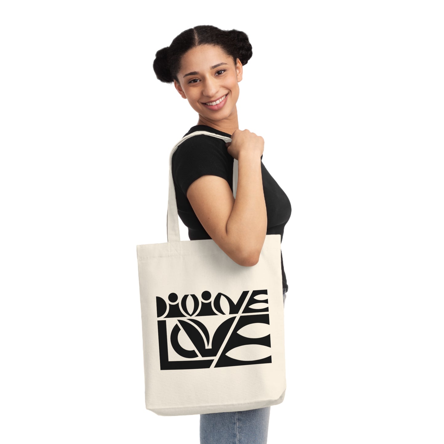 Woven Tote Bag (80% Recycled Cotton and 20% Recycled Polyester) - Divine Love