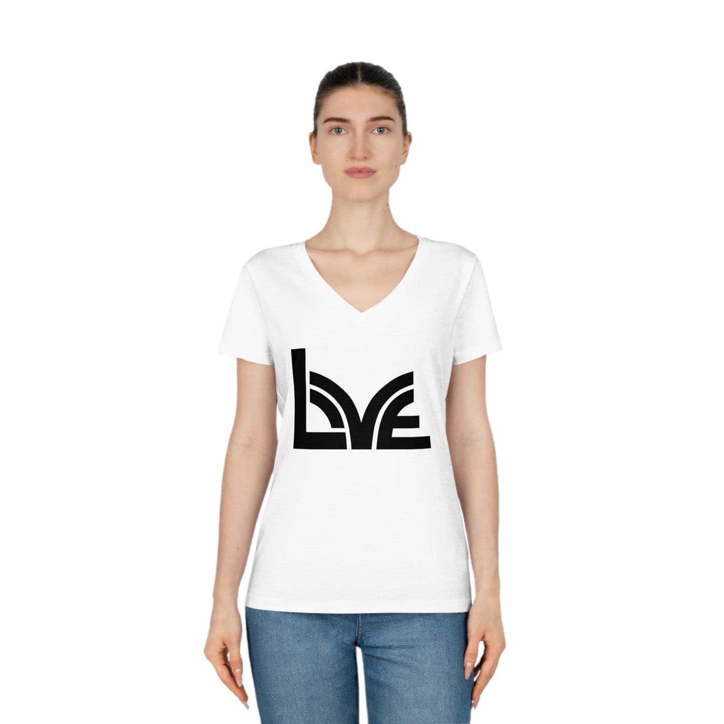 Women's Evoker 100% Organic Cotton V-Neck T-Shirt (Love)