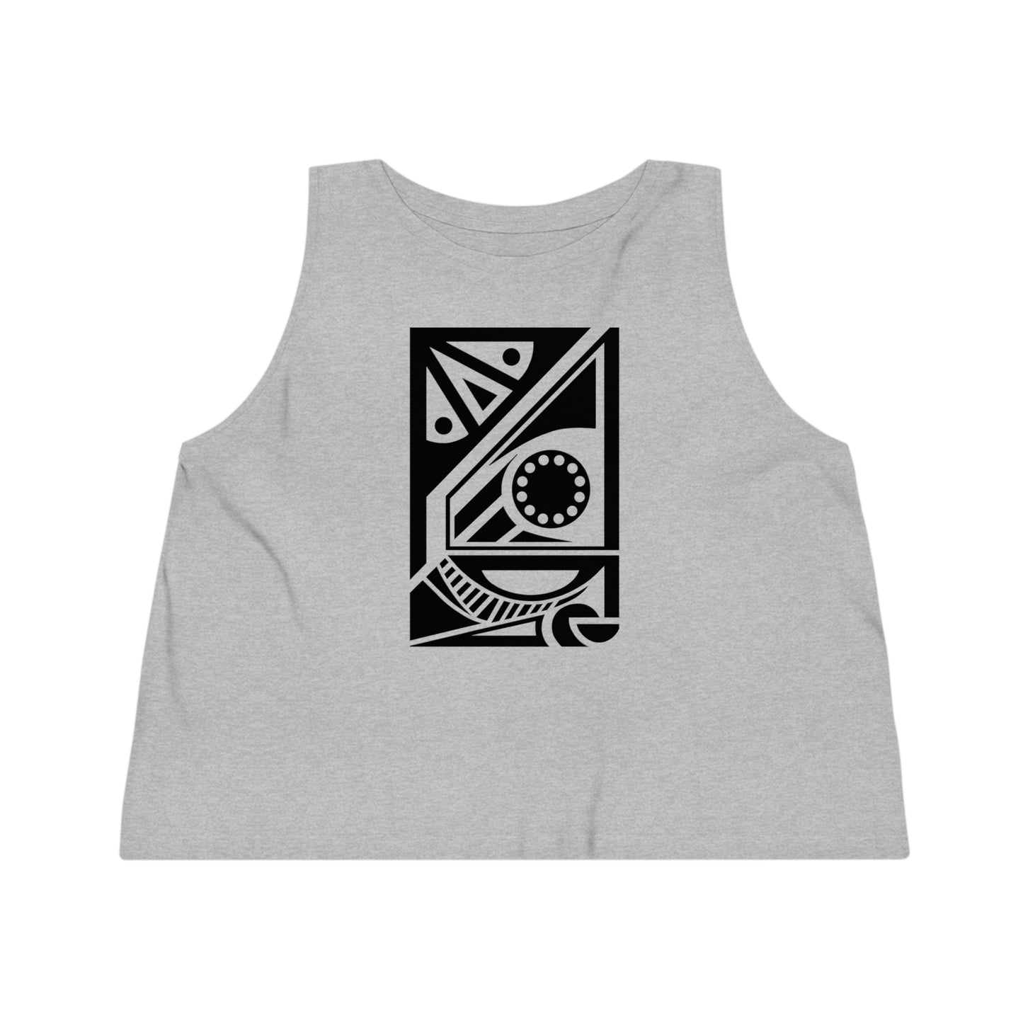 Women's Dancer 100% Organic Cotton Cropped Tank Top (Design 17[2])