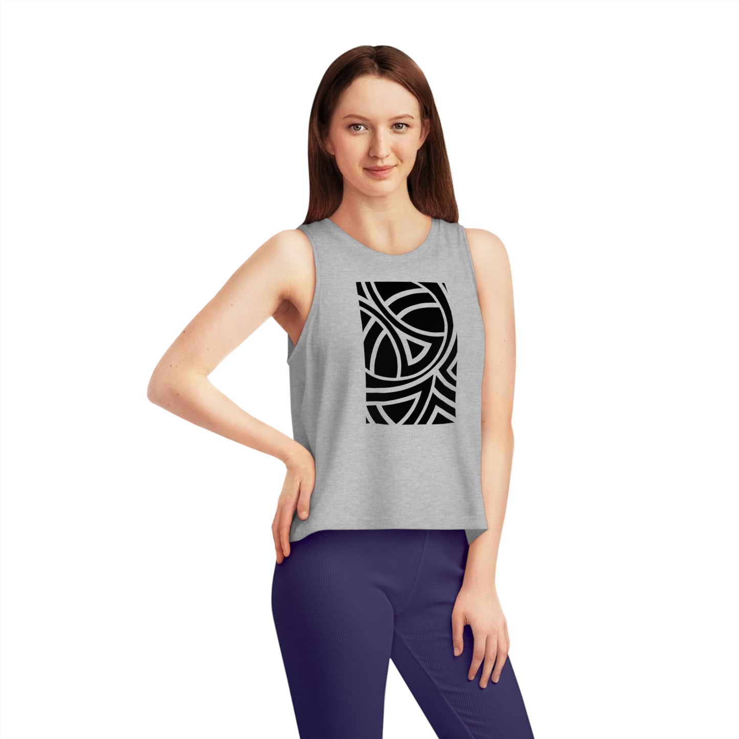 Women's Dancer 100% Organic Cotton Cropped Tank Top (Design 4)