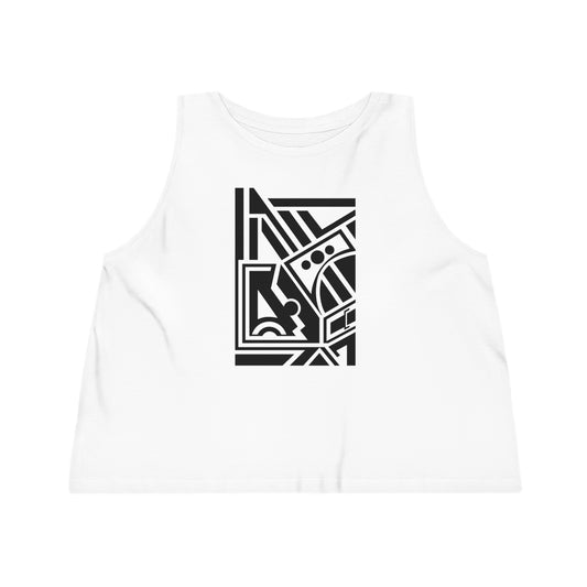 Women's Dancer 100% Organic Cotton Cropped Tank Top (Design 2)