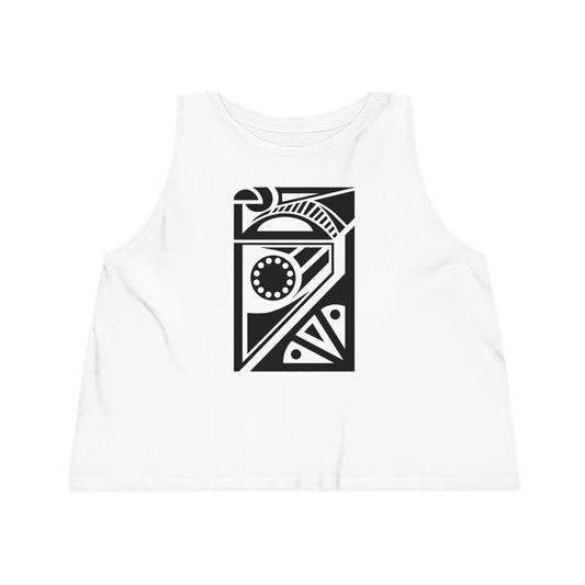 Women's Dancer 100% Organic Cotton Cropped Tank Top (Design 17)