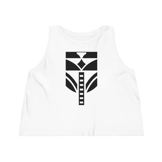 Women's Dancer 100% Organic Cotton Cropped Tank Top (Design 8)