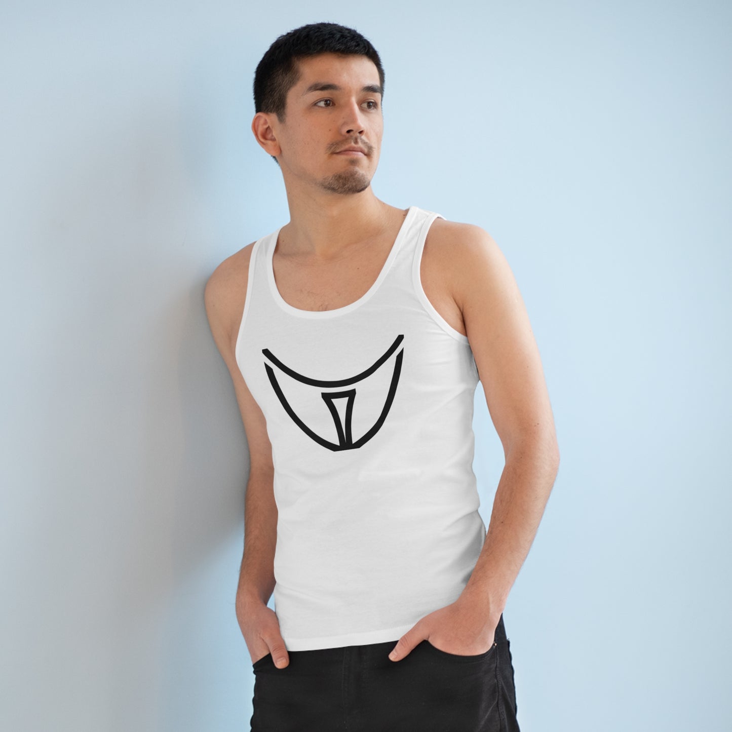 Men's Specter 100% Organic Cotton White Tank Top (Design 21)